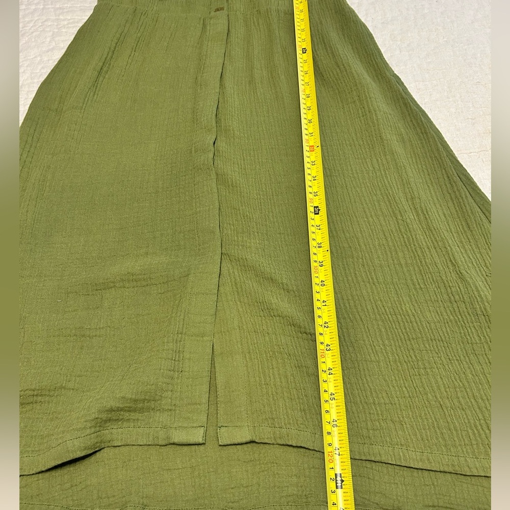 NWT SOFT SURROUNDINGS Drina Gauze Button Front Midi Dress Fern Green Sz Medium - Picture 7 of 12